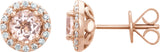 Round 4-Prong Halo-Style Earrings