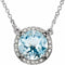 14K White 8 mm Natural Sky Blue Topaz & .05 CTW Natural Diamond 16