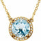 14K Yellow 8 mm Natural Sky Blue Topaz & .05 CTW Natural Diamond 16