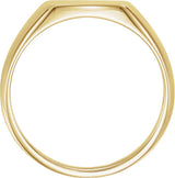 14K Yellow Gold 13x12 mm Rectangle Signet Ring