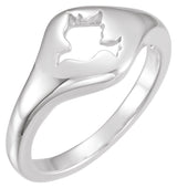 R43004 / Ring / 14K White / Polished / Dove Ring