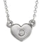 Sterling Silver .03 CTW Natural Diamond Heart 16