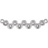18K White Bezel-Set Bar Necklace Center