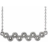 Sterling Silver Bezel-Set Bar 16-18" Necklace Mounting