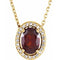 14K Yellow Natural Mozambique Garnet & .05 CTW Natural Diamond 16