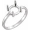 10K White 8 mm Round Cabochon Ring Mounting