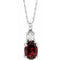 14K White Natural Mozambique Garnet & .02 CT Natural Diamond 18