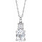 14K White Created White Sapphire & .02 CTW Diamond 18