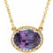 14K Yellow Lab-Grown Alexandrite & .04 CTW Natural Diamond 16 1/2