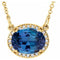 14K Yellow Lab-Grown Blue Sapphire & .04 CTW Natural Diamond 16 1/2