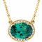 14K Yellow Lab-Grown Emerald & .04 CTW Natural Diamond 16 1/2
