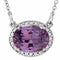 14K White Natural Amethyst & .04 CTW Natural Diamond 16 1/2