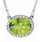 14K White Natural Peridot & .04 CTW Natural Diamond 16 1/2