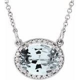 14K White Natural White Topaz & .05 CTW Natural Diamond 16.5" Necklace