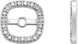 14K White Gold .08 CTW Natural Diamond Halo-Style Earring Jackets