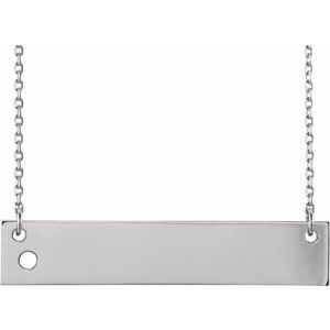 14K White Engravable Engravable Family Bar 16-18" Necklace Mounting