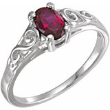 14K White January Youth Imitation Birthstone Ring