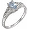 14K White April Youth Imitation Birthstone Ring