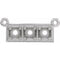 10K White 3 mm Round Three-Stone Granulated Bar Necklace Center