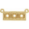 14K Yellow 3 mm Round Three-Stone Granulated Bar Necklace Center