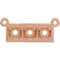 14K Rose 3 mm Round Three-Stone Granulated Bar Necklace Center