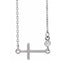 14K White .03 CTW Natural Diamond Sideways Cross 16-18