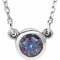 14K White 4 mm Round Alexandrite Bezel-Set Solitaire 16