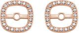 14K Rose Gold 1/10 CTW Natural Diamond Halo-Style Earring Jackets