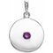 Sterling Silver Natural Amethyst Disc Pendant