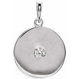 Platinum 1/10 CTW Natural Diamond Disc Pendant