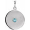 Sterling Silver Natural Aquamarine Disc Pendant