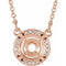 14K Rose 8 mm Round .05 CTW Natural Diamond Semi-Set 16