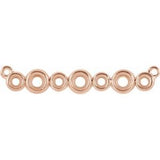 14K Rose 2.2 mm Round Bezel-Set Bar Necklace Center