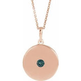 14K Rose Natural Alexandrite Disc 16-18" Necklace