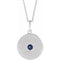 14K White Natural Blue Sapphire Disc 16-18