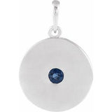 Platinum Natural Blue Sapphire Disc Pendant