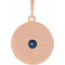 14K Rose Natural Blue Sapphire Disc Pendant