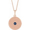 14K Rose Natural Blue Sapphire Disc 16-18