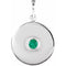 Platinum Lab-Grown Emerald Disc Pendant