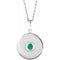 Sterling Silver Lab-Grown Emerald Disc 16-18