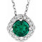 Platinum Lab-Grown Emerald & .08 CTW Natural Diamond 18