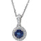 Platinum Natural Blue Sapphire & 1/5 CTW Natural Diamond 18