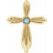 14K Yellow Natural Aquamarine Cross Pendant