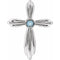 Sterling Silver Natural Aquamarine Cross Pendant