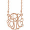 14K Rose 25 mm 3 Initials .02 CT Natural Diamond Script Monogram 18