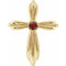 14K Yellow Natural Mozambique Garnet Cross Pendant