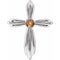Platinum Natural Citrine Cross Pendant