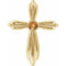 14K Yellow Natural Citrine Cross Pendant