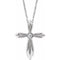 14K White .06 CTW Natural Diamond Cross 16-18