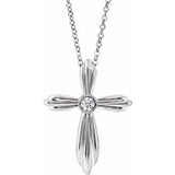 Platinum .06 CTW Natural Diamond Cross 16-18" Necklace